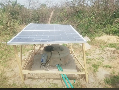 Solar powered well at OIC Farms